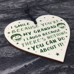 Funny Grandad Gift For Fathers Day Novelty Wooden Heart Sign