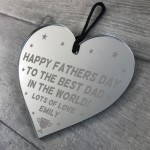 Fathers Dy Gift Personalised Mirror Acrylic Heart Novelty Gift