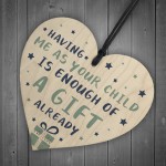 Funny Fathers Day Birthday Gift For Dad Wood Heart Daughter Son