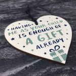 Funny Fathers Day Birthday Gift For Dad Wood Heart Daughter Son