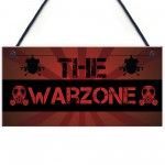 THE WARZONE Boys Gaming Bedroom Man Cave Sign Gift For Him