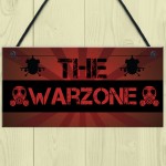 THE WARZONE Boys Gaming Bedroom Man Cave Sign Gift For Him