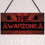 THE WARZONE Boys Gaming Bedroom Man Cave Sign Gift For Him