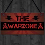 THE WARZONE Boys Gaming Bedroom Man Cave Sign Gift For Him