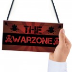 THE WARZONE Boys Gaming Bedroom Man Cave Sign Gift For Him