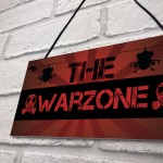 THE WARZONE Boys Gaming Bedroom Man Cave Sign Gift For Him