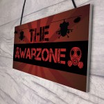 THE WARZONE Boys Gaming Bedroom Man Cave Sign Gift For Him