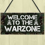 WELCOME TO THE WARZONE Gaming Sign Gamer Gift Bedroom Door Sign