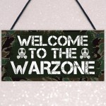 WELCOME TO THE WARZONE Gaming Sign Gamer Gift Bedroom Door Sign