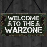 WELCOME TO THE WARZONE Gaming Sign Gamer Gift Bedroom Door Sign