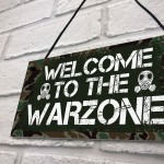 WELCOME TO THE WARZONE Gaming Sign Gamer Gift Bedroom Door Sign