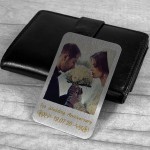 1st Wedding Anniversary Personalised Metal Photo Card Keepsake