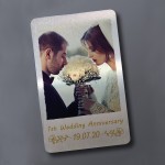 1st Wedding Anniversary Personalised Metal Photo Card Keepsake