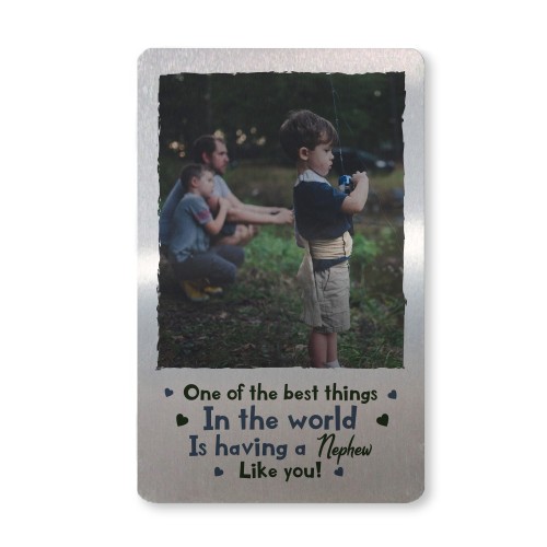 Personalised Metal Photo Card For Nephew Novelty Birthday Gift