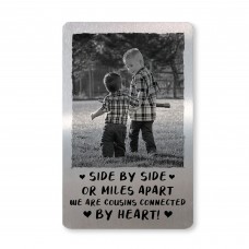 Personalised Cousin Gifts Metal Photo Card Gift For Cousin