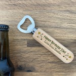 Personalised Birthday Gift For Dad Wooden Bottle Opener Novelty