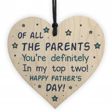 Funny Fathers Day Gift Idea Novelty Wood Heart Plaque Gift 