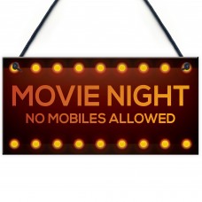 MOVIE NIGHT SIGN Cinema Room Man Cave Plaque Home Decor Keepsake