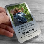 Grandad Birthday Christmas Gift Personalised Metal Wallet Insert