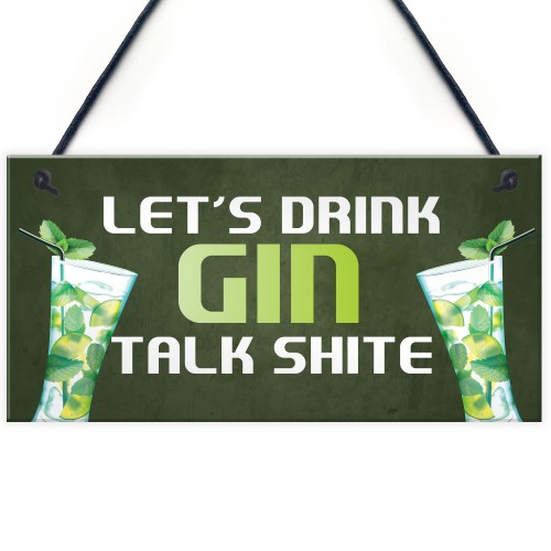 Funny Gin Bar Sign Hanging Home Bar Plaque Gin Gift For Him Her