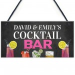 Personalised Cocktail Bar Hanging Bar Pub Home Bar Sign Gift