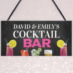 Personalised Cocktail Bar Hanging Bar Pub Home Bar Sign Gift