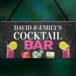 Personalised Cocktail Bar Hanging Bar Pub Home Bar Sign Gift