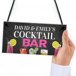 Personalised Cocktail Bar Hanging Bar Pub Home Bar Sign Gift