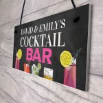 Personalised Cocktail Bar Hanging Bar Pub Home Bar Sign Gift