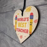 Gift For Teacher Worlds Best Thank You Wooden Heart Leaving