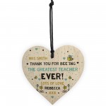 Thank You Gift For Teacher Assistant Personalised Wood Heart