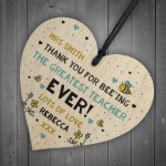 Thank You Gift For Teacher Assistant Personalised Wood Heart