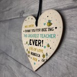 Thank You Gift For Teacher Assistant Personalised Wood Heart