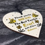 Best Teacher Gift Personalised Wood Heart Lockdown Preschool