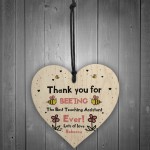 Best Teaching Assistant Gift Personalised Wooden Heart Lockdown