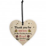 Best Teaching Assistant Gift Personalised Wooden Heart Lockdown