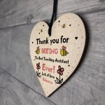 Best Teaching Assistant Gift Personalised Wooden Heart Lockdown