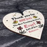 Best Teaching Assistant Gift Personalised Wooden Heart Lockdown