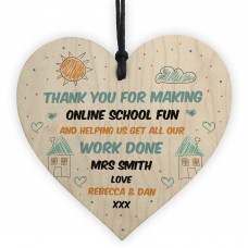 Teacher Teaching Assistant Thank You Gift Heart Personalised