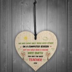 Best Teacher Gift In Lockdown Wood Heart Personalised Thank You