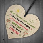 Best Teacher Gift In Lockdown Wood Heart Personalised Thank You