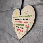 Best Teacher Gift In Lockdown Wood Heart Personalised Thank You