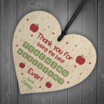 Gift For BEST TEACHING ASSISTANT Wooden Heart Thank You Gift