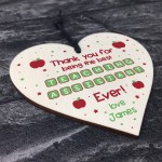 Gift For BEST TEACHING ASSISTANT Wooden Heart Thank You Gift