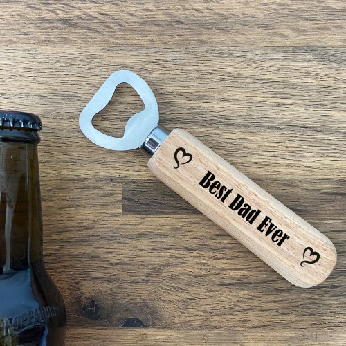 Best Dad Ever Wooden Bottle Opener Birthday Christmas Gift