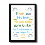Personalised Framed Print Thank You Gift For Teacher Teaching