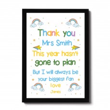 Personalised Framed Print Thank You Gift For Teacher Teaching