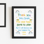 Personalised Framed Print Thank You Gift For Teacher Teaching