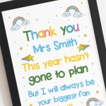 Personalised Framed Print Thank You Gift For Teacher Teaching