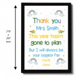 Personalised Framed Print Thank You Gift For Teacher Teaching